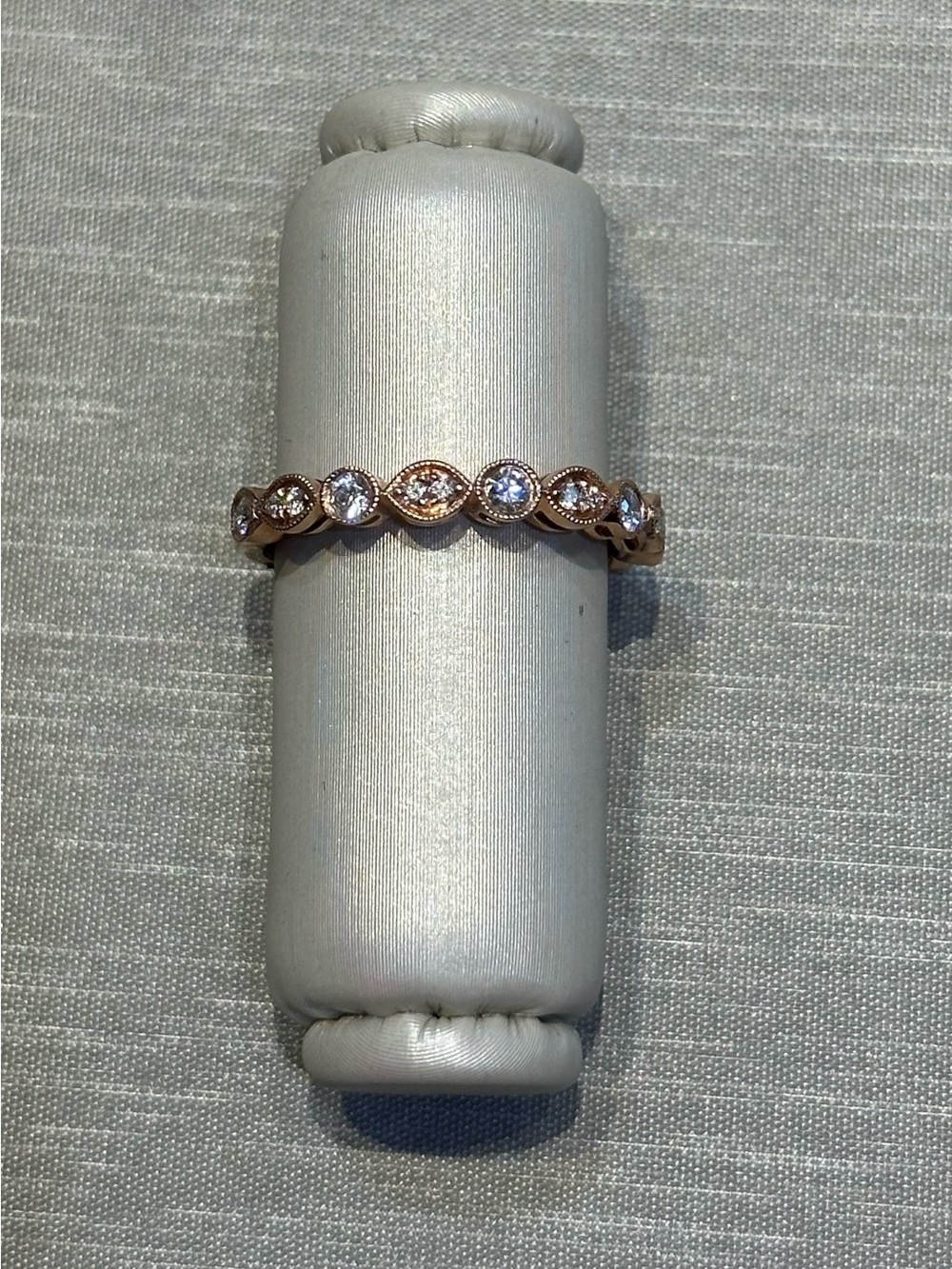 14kt Rose Gold and 0.24ct Diamond Bezel Set Partway Band
